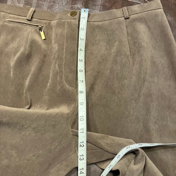 Vintage 80's Doncaster Pant Suit Set womens 14 Soft Faux Suede Classic Brown - Picture 13 of 16
